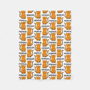 Couverture Polaire Cat-enfant orange PERSONNALISÉ