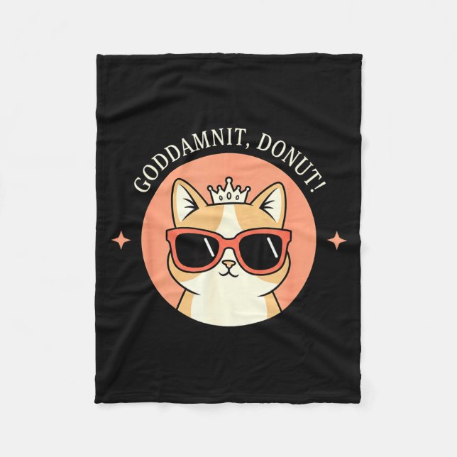 Couverture Polaire Cat - Godit, Donut! Sy Retro Cat Lover Design  (Devant)