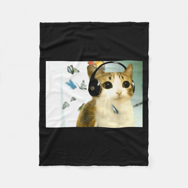 Couverture Polaire Cat Owl Funny Cursed Internet Trendy Meme Funny Me (Devant)