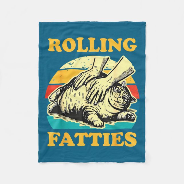 Couverture Polaire Cat Rolling Fatties Funny For Men Women  (Devant)