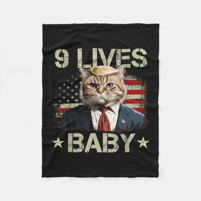 Couverture Polaire Cat Trump 9 Vies Bébé Funny Trump Cat 9 Vies (Devant)