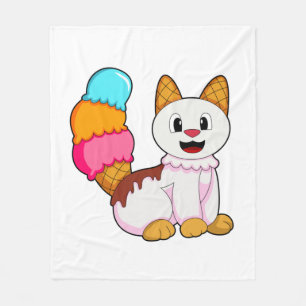 Couverture Polaire Cat with popsicle