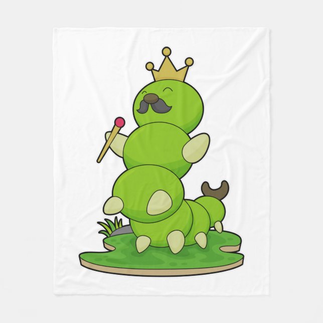 Couverture Polaire Caterpillar en roi avec Couronne (Devant)