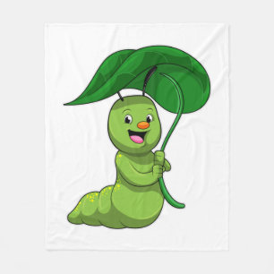 Couverture Polaire Caterpillar with Leaf as Parasol
