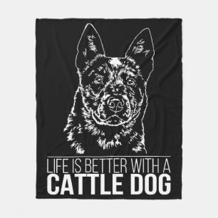 Couverture Polaire Cattle Dog life est meilleur chien dire
