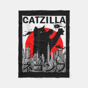 Couverture Polaire Catzilla Cute Art Japonais Chat Stuff pour Amoureu