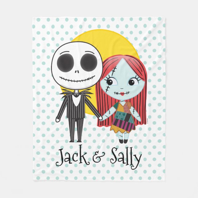 Couverture Polaire Cauchemar avant Noël | Jack & Sally Emoji (Devant)