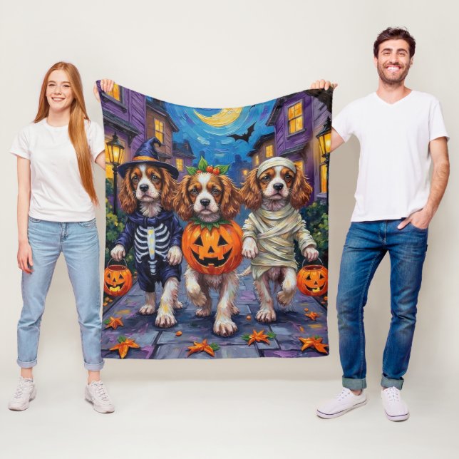 Couverture Polaire Cavalier King Charles Spaniel Costumes d'Halloween (En situation)