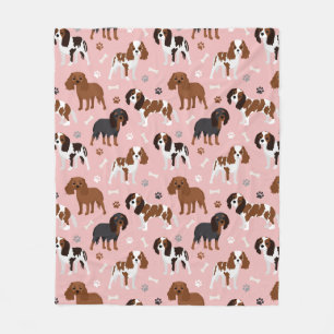 Couverture Polaire Cavalier King Charles Spaniel Paws et Bones Fleec