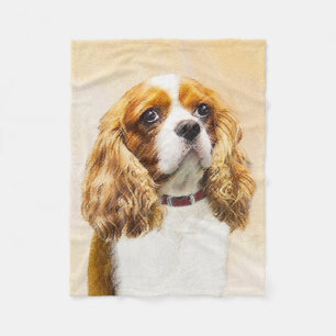 Couverture Polaire Cavalier King Charles Spaniel Peinture originale
