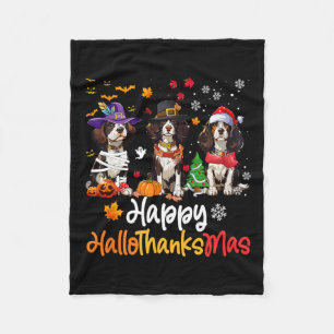 Couverture Polaire Cavalier Roi Charles Chien espagnol Halloween Chri