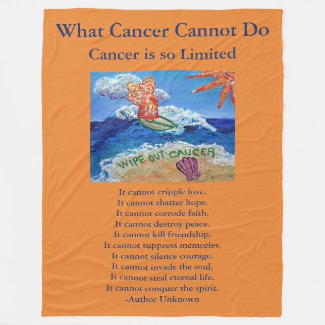 Couverture Polaire Ce que le cancer ne peut pas faire Angel Chemo Cou (Devant)