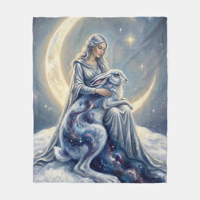 Couverture Polaire Celestial Galaxy Hare Moon Goddess Fantasy Art (Devant)