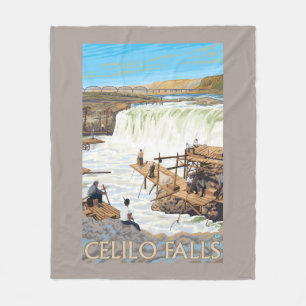 Couverture Polaire Celilo tombe affiche de Vintage voyage de pêche