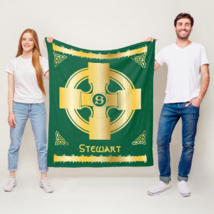 Couverture Polaire Celtic Cross and Knot Letter S Monogram et nom