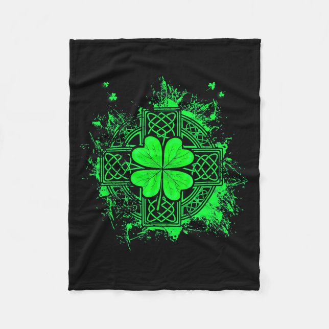 Couverture Polaire Celtic Knot Irish Shamrock Three Leaf Clover St Pa (Devant)