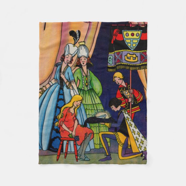 Couverture Polaire Cendrillon, le prince et la glissière en verre (Devant)