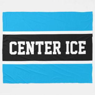 Couverture Polaire CENTRE DE LA GLACE Sporty Bleu Azur Blanc Noir Ray