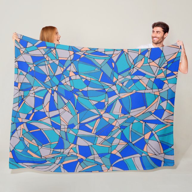 Couverture Polaire Cercles Abstraits (En situation)