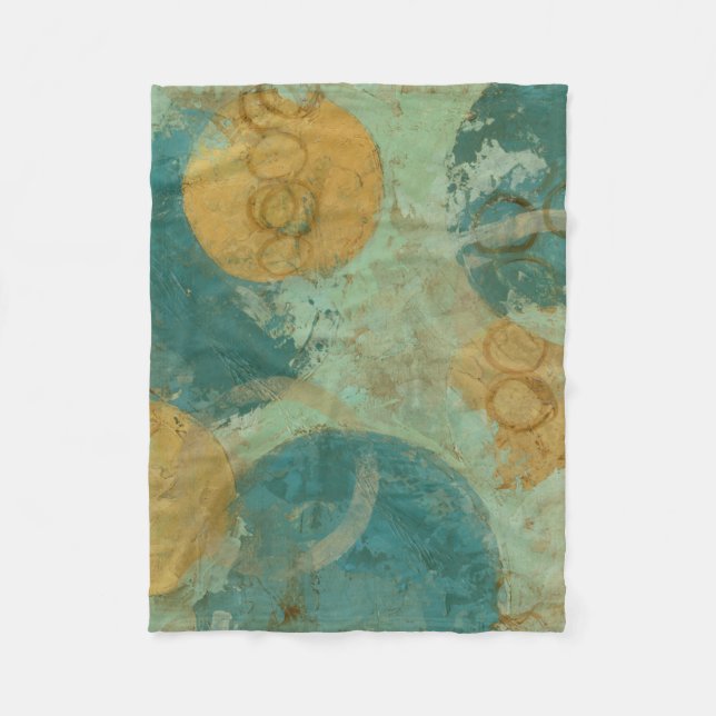 Couverture Polaire Cercles bleus et jaunes (Devant)