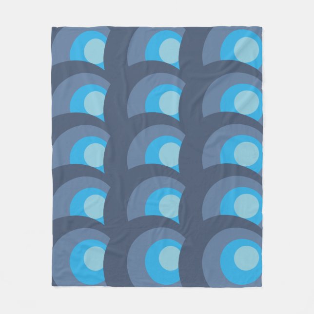 Couverture Polaire Cercles bleus rétro (Devant)