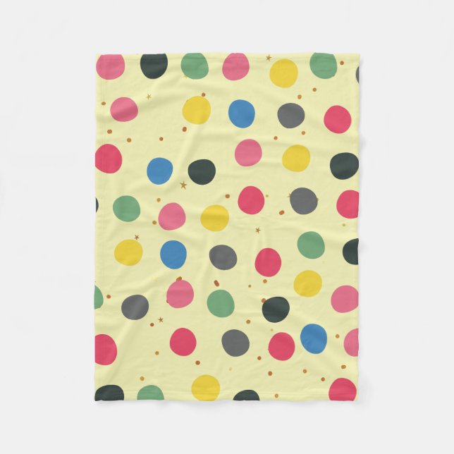 Couverture Polaire Cercles Colorés Et Points Or (Devant)