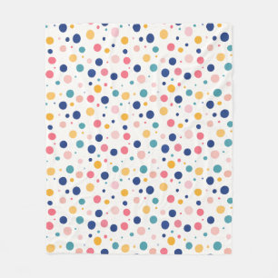 Couverture Polaire cercles colorés motifs mignons pois