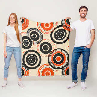 Couverture Polaire Cercles concentrés rétro