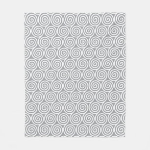 Couverture Polaire Cercles en spirale abstraits sur gris argent rapid