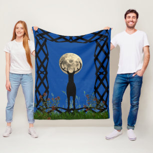 Couverture Polaire Cerf au clair de lune