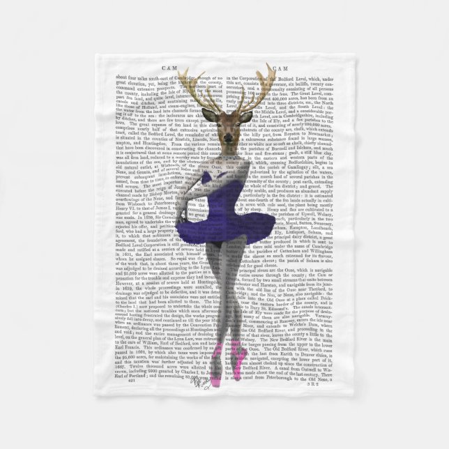 Couverture Polaire Cerf de Ballerina en bleu (Devant)