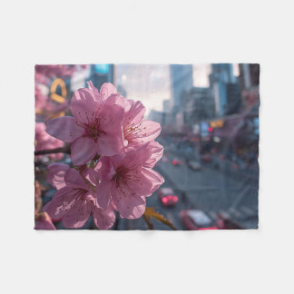 Couverture Polaire Cerisier Moderne en Fleur