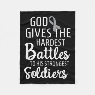 Couverture Polaire Cerveau Cancer Survivant Motivational Grey Ri