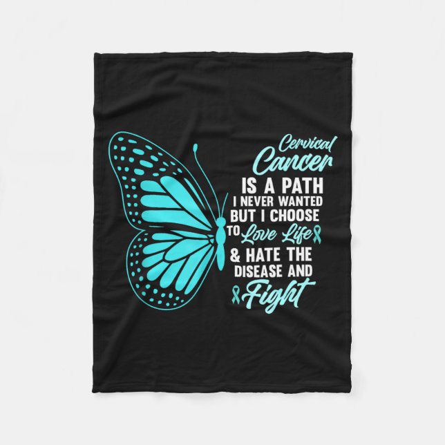 Couverture Polaire Cervical Cancer Awareness Butterfly Quote Suprt  (Devant)