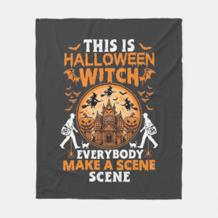 Couverture Polaire C'est Halloween Sorcière Tout Le Monde Fait Une Sc