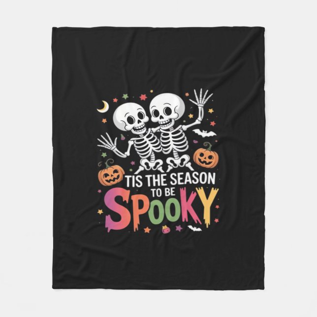 Couverture Polaire C'Est La Saison D'Être Éffrayant Danser Skeleton H (Devant)