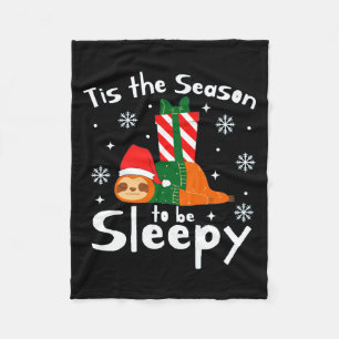 Couverture Polaire C'Est La Saison D'Être Sleepy Funny Fleece Blanket