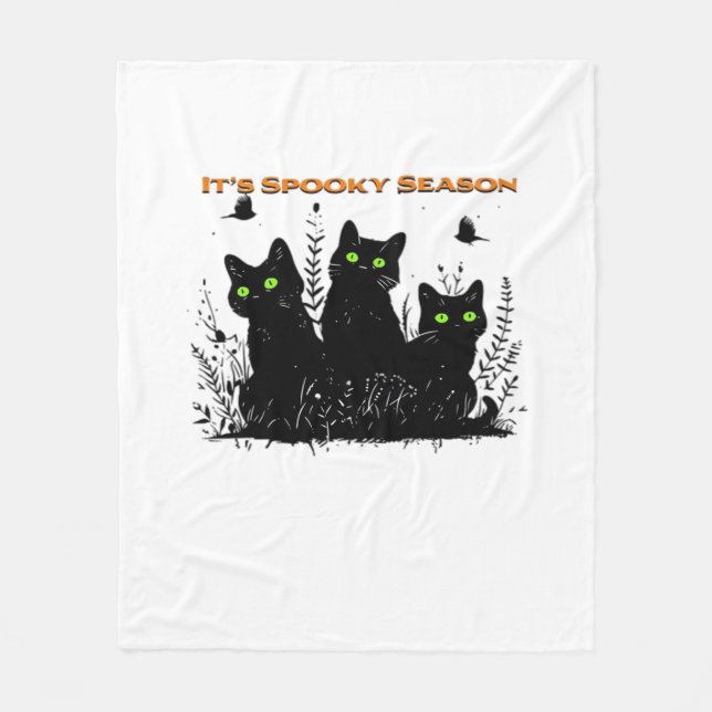 Couverture Polaire C'est la saison éffrayante chats noirs Classic T-S (Devant)