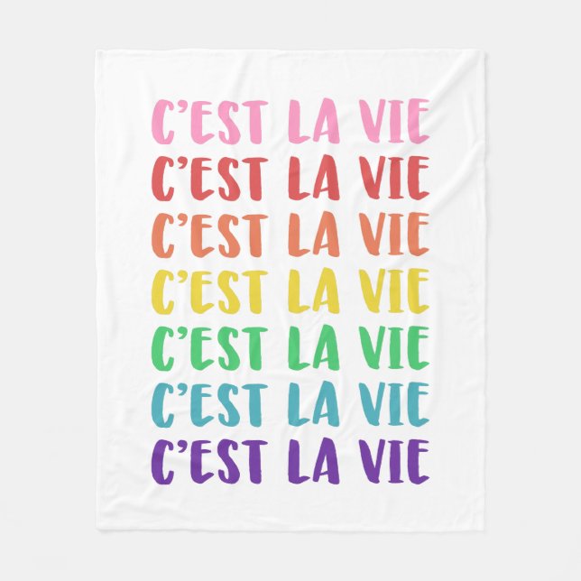 Couverture Polaire C'est La Vie French Dire en arc-en-ciel (Devant)