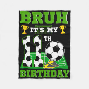 Couverture Polaire C'est mon 11e anniversaire garçon Thème de foot