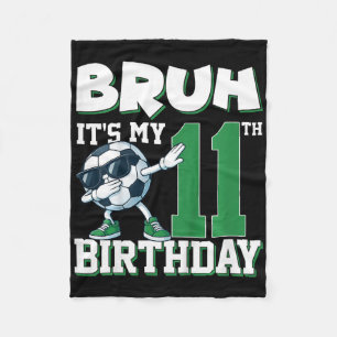 Couverture Polaire C'est mon 11ème anniversaire garçon football Footb