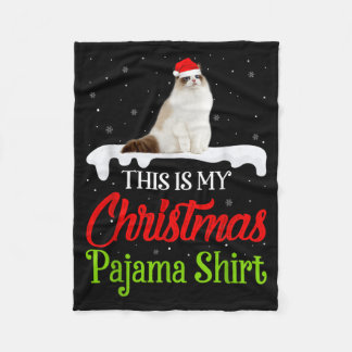 Couverture Polaire C'est Mon Chat Roudoudou Chemise De Pyjama De Noël