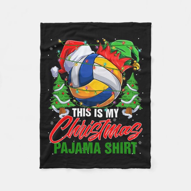Couverture Polaire C'Est Mon Pajama De Noël Volleyball Ball Père Noël (Devant)