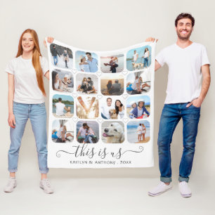 Couverture Polaire C'EST NOUS Script manuscrit Coeurs 16 Photo