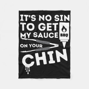 Couverture Polaire C'est pas un péché d'obtenir ma sauce Funny Bbq Sm