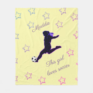 Couverture Polaire Cette Fille Aime Les Étoiles De Football/Étincelle