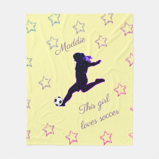 Couverture Polaire Cette Fille Aime Les Étoiles De Football/Étincelle (Devant)