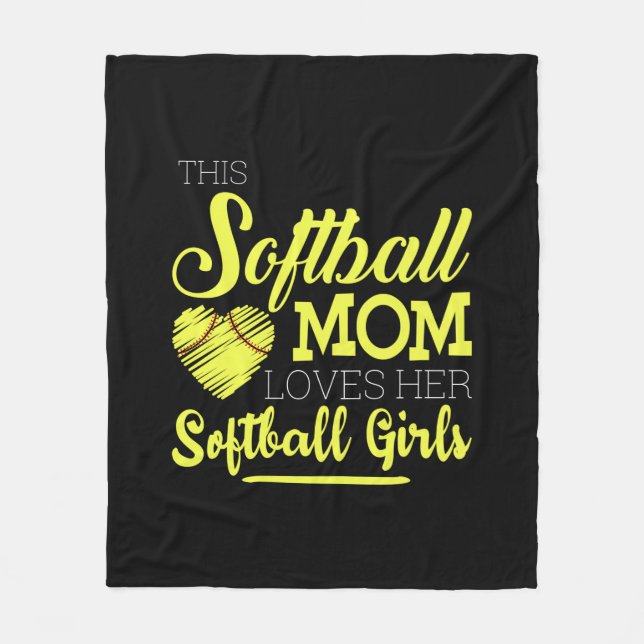 Couverture Polaire Cette maman de softball adore ses filles de softba (Devant)