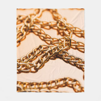 Couverture Polaire Chaînes dorées brillantes sur la surface réfléchis