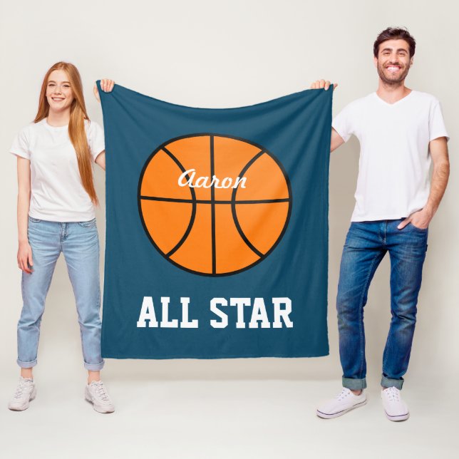 Couverture Polaire Chambre Personnalisée Basketball Blanket Cadeau (En situation)